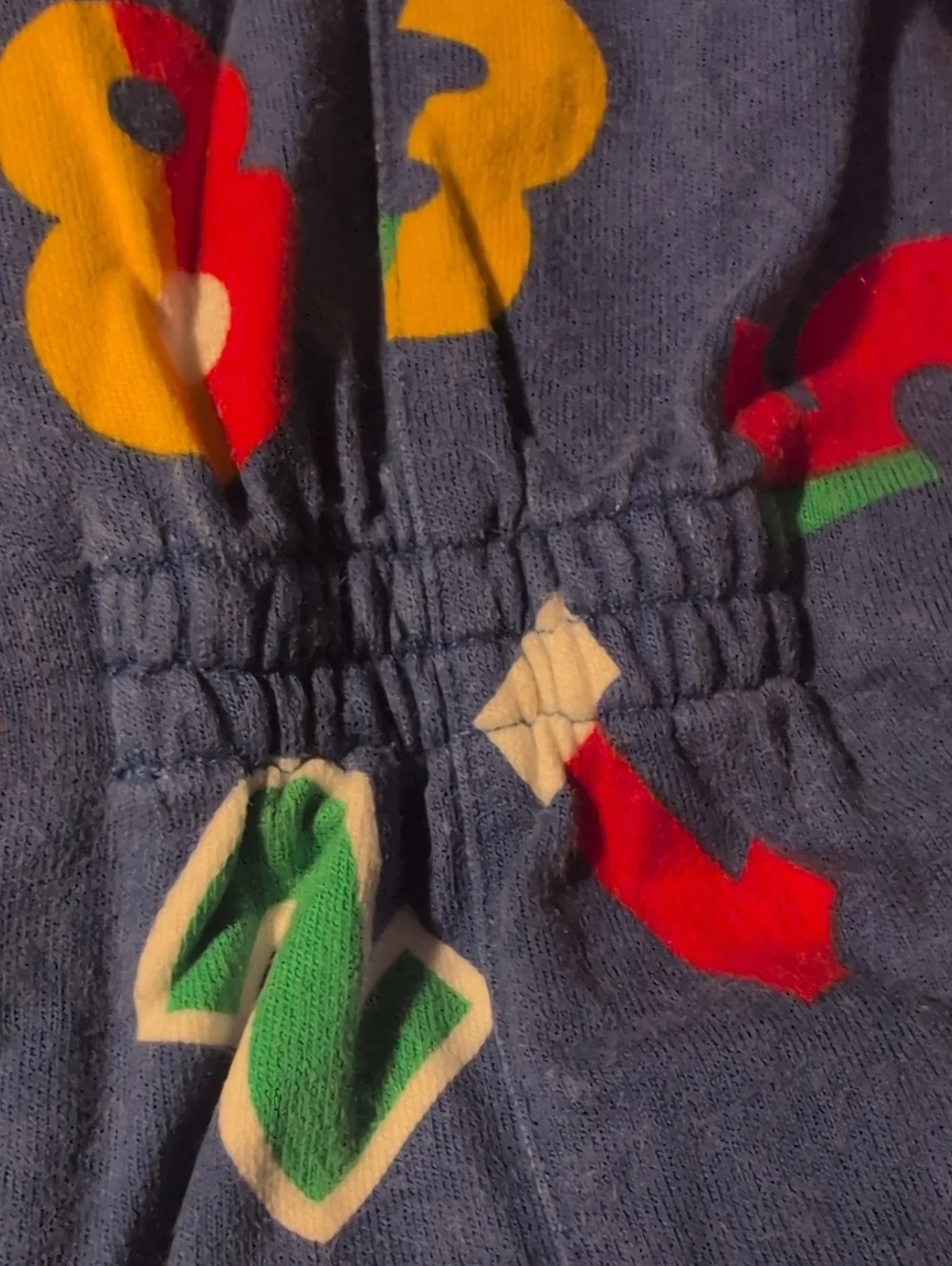 Vintage 1990s Gymboree Rainbow Tag Hooded Romper Jumpsuit Number Print‎ Rare XS